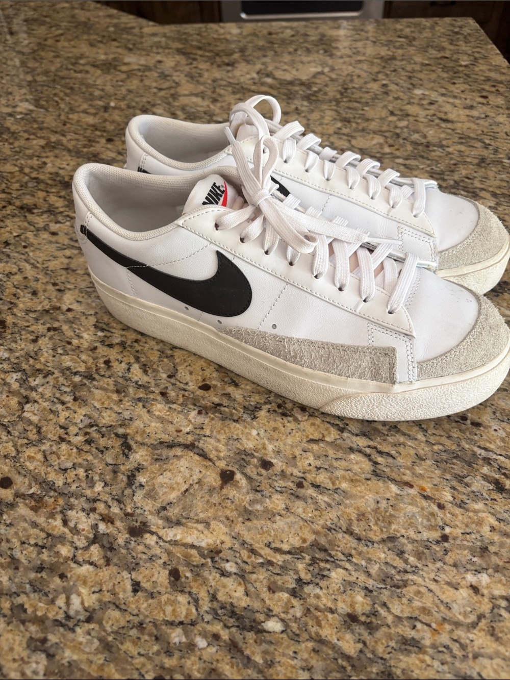 Nike Blazer 77 platform White Low-Top Sneakers with Black Swoosh